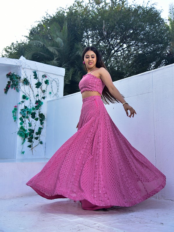 Gulabi lehenga sales