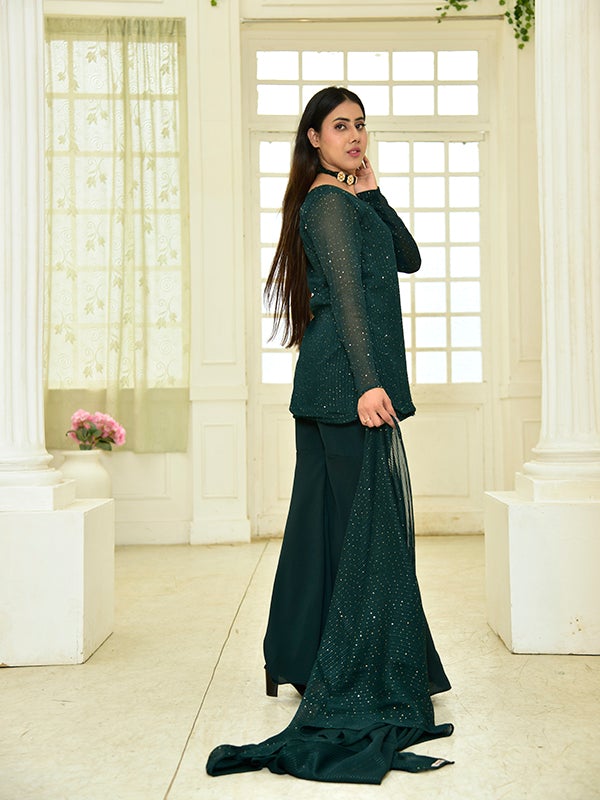 Green 2024 sharara dress