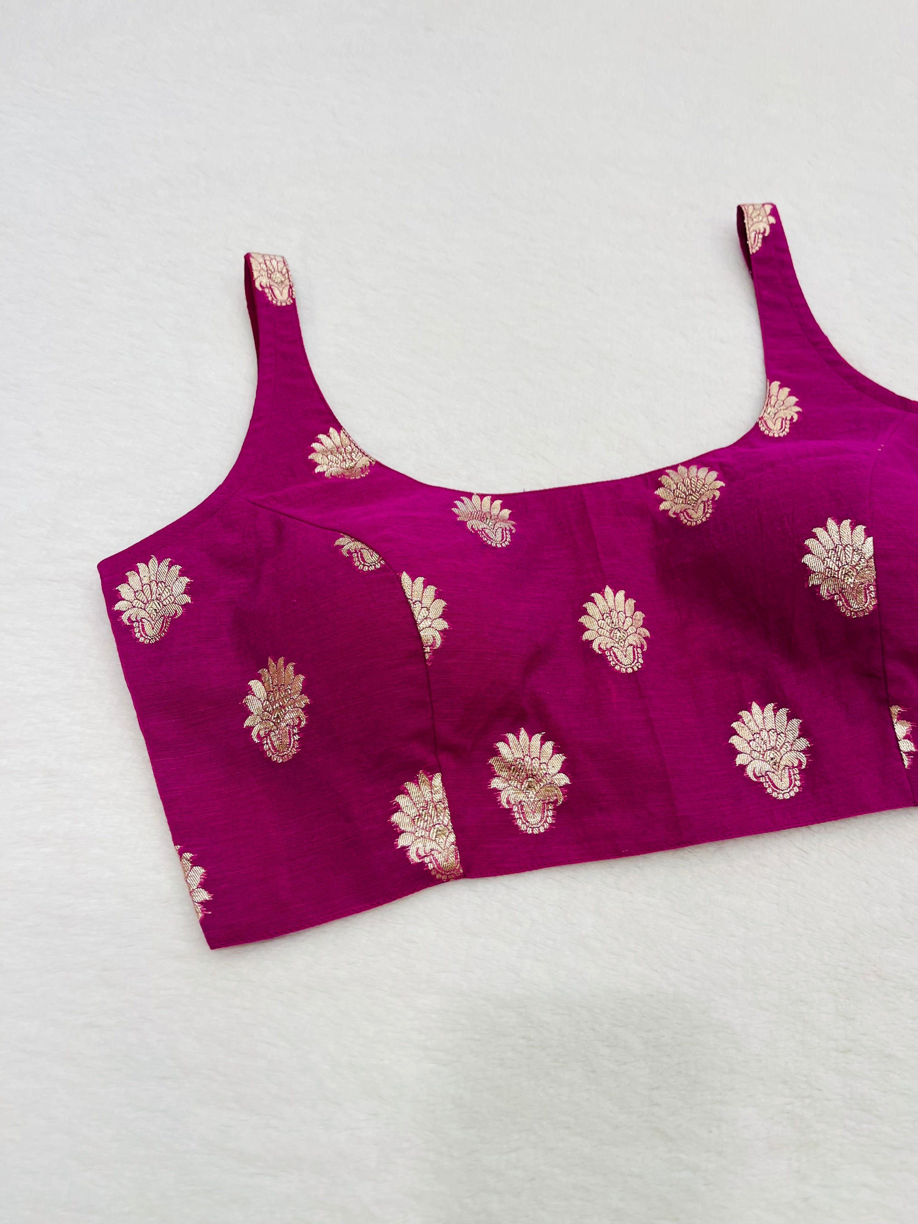 Dark Pink Chanderi Cotton Blouse