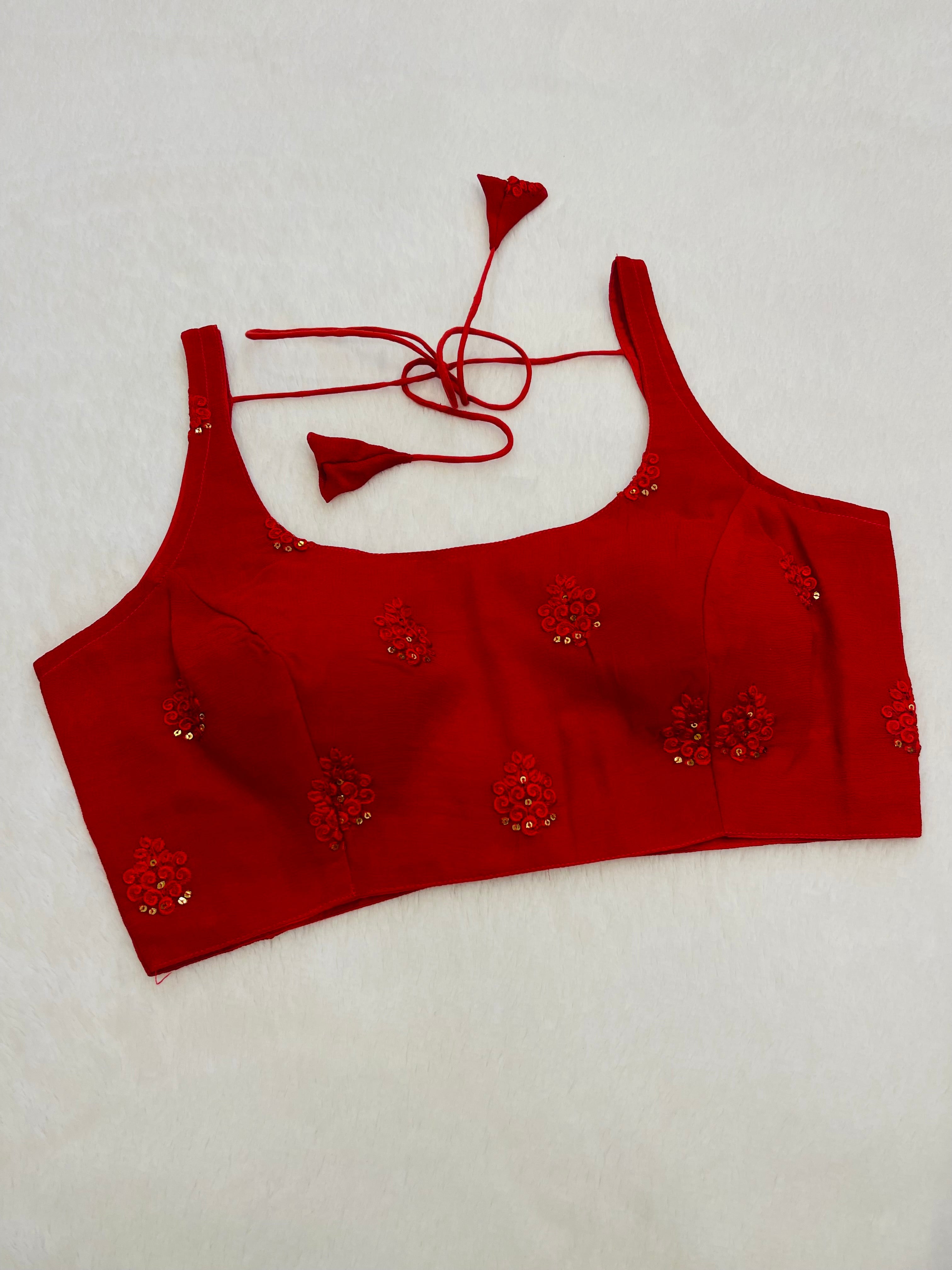 Saundh Red Sleeveless Blouse