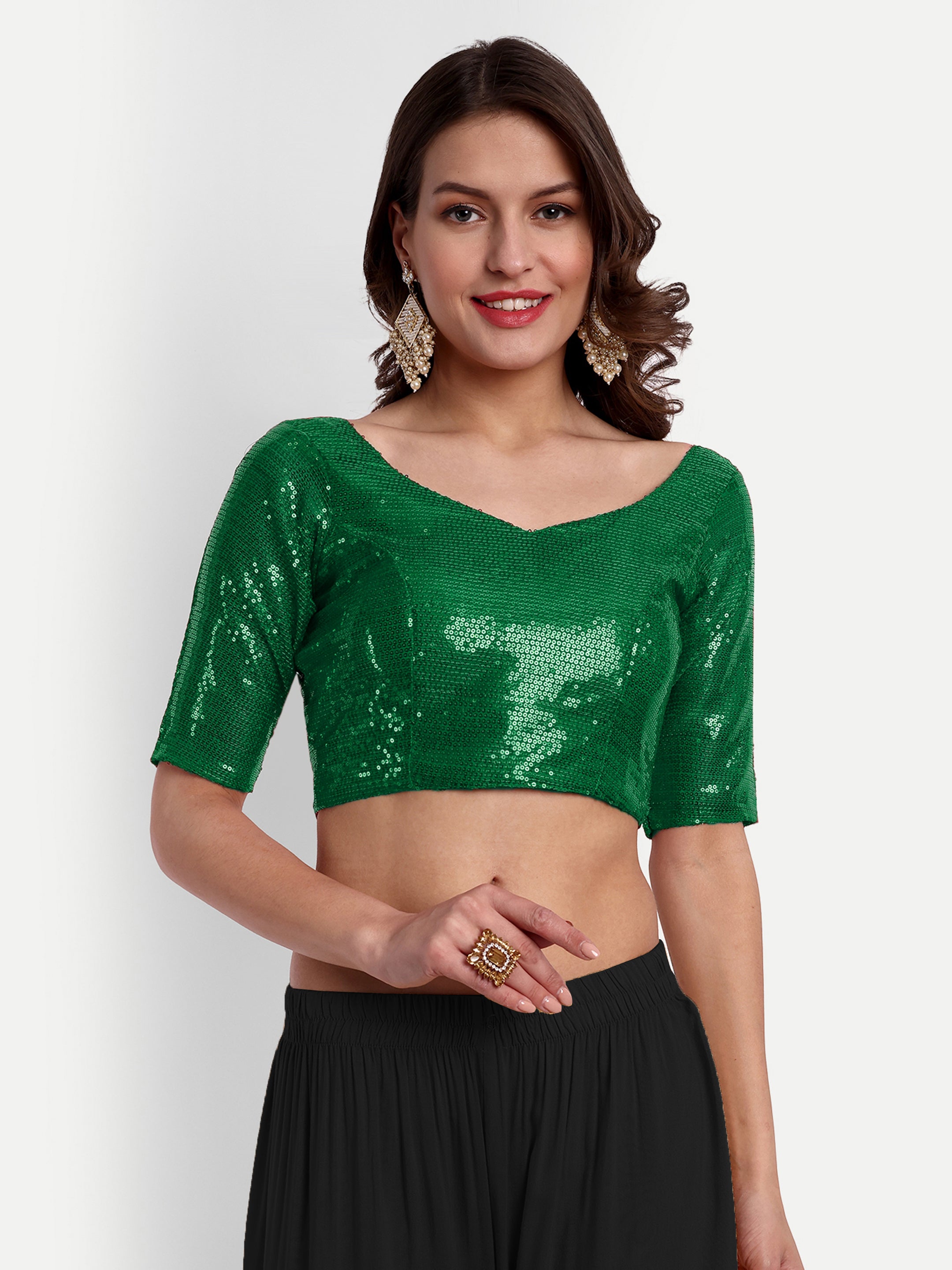 Green Sequin Blouse