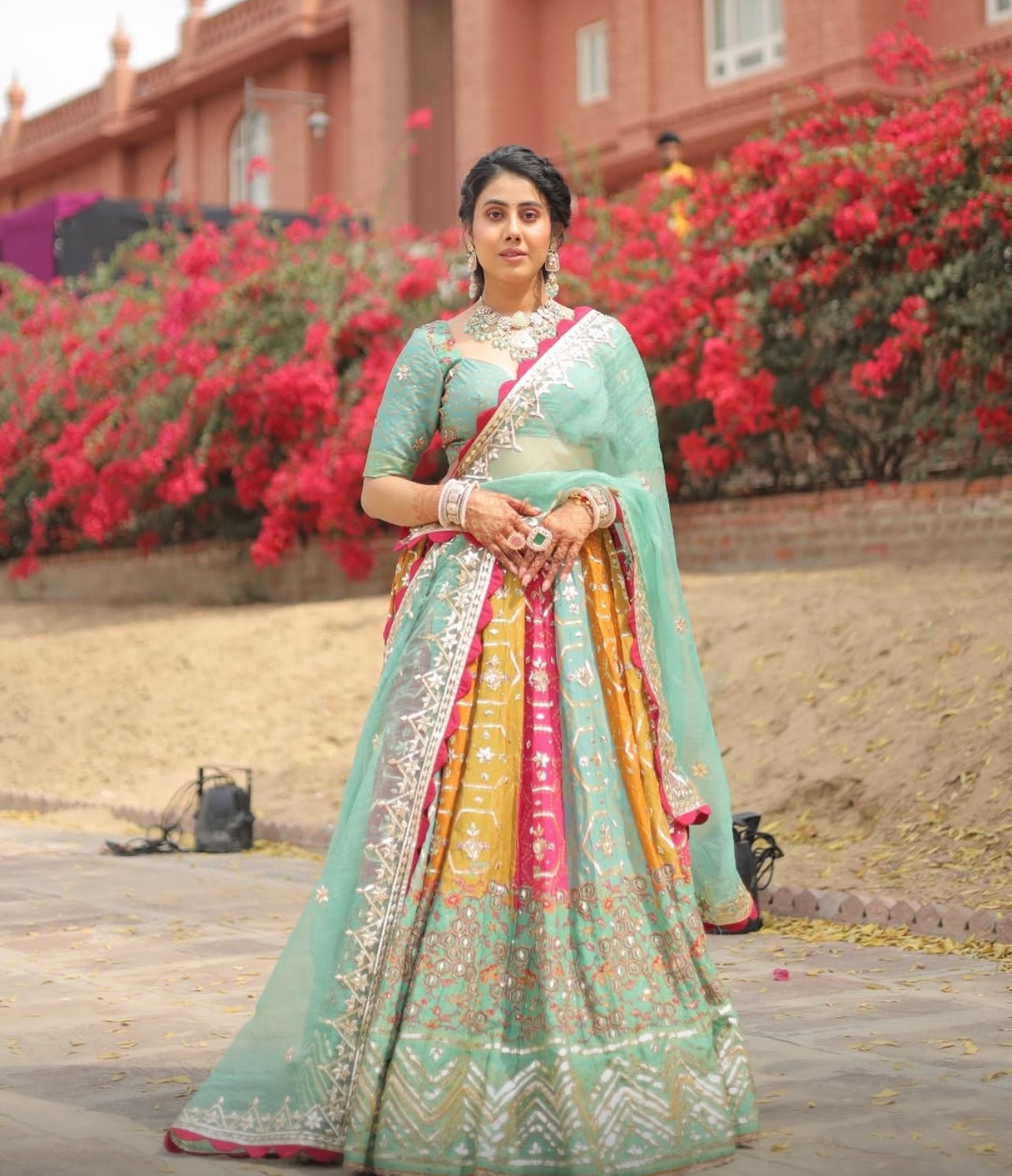 Multi colour gotta work Lehenga