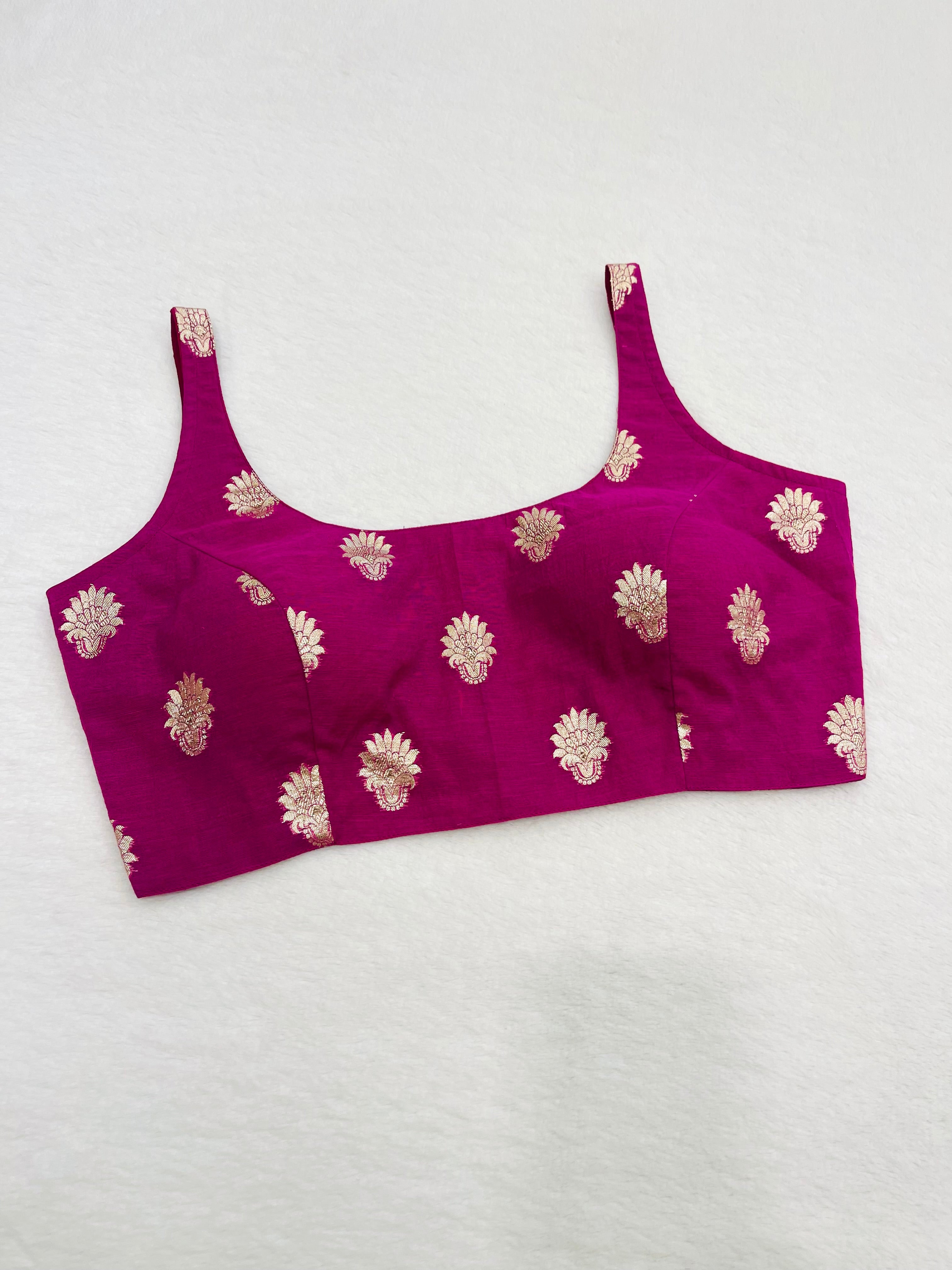 Dark Pink Chanderi Cotton Blouse