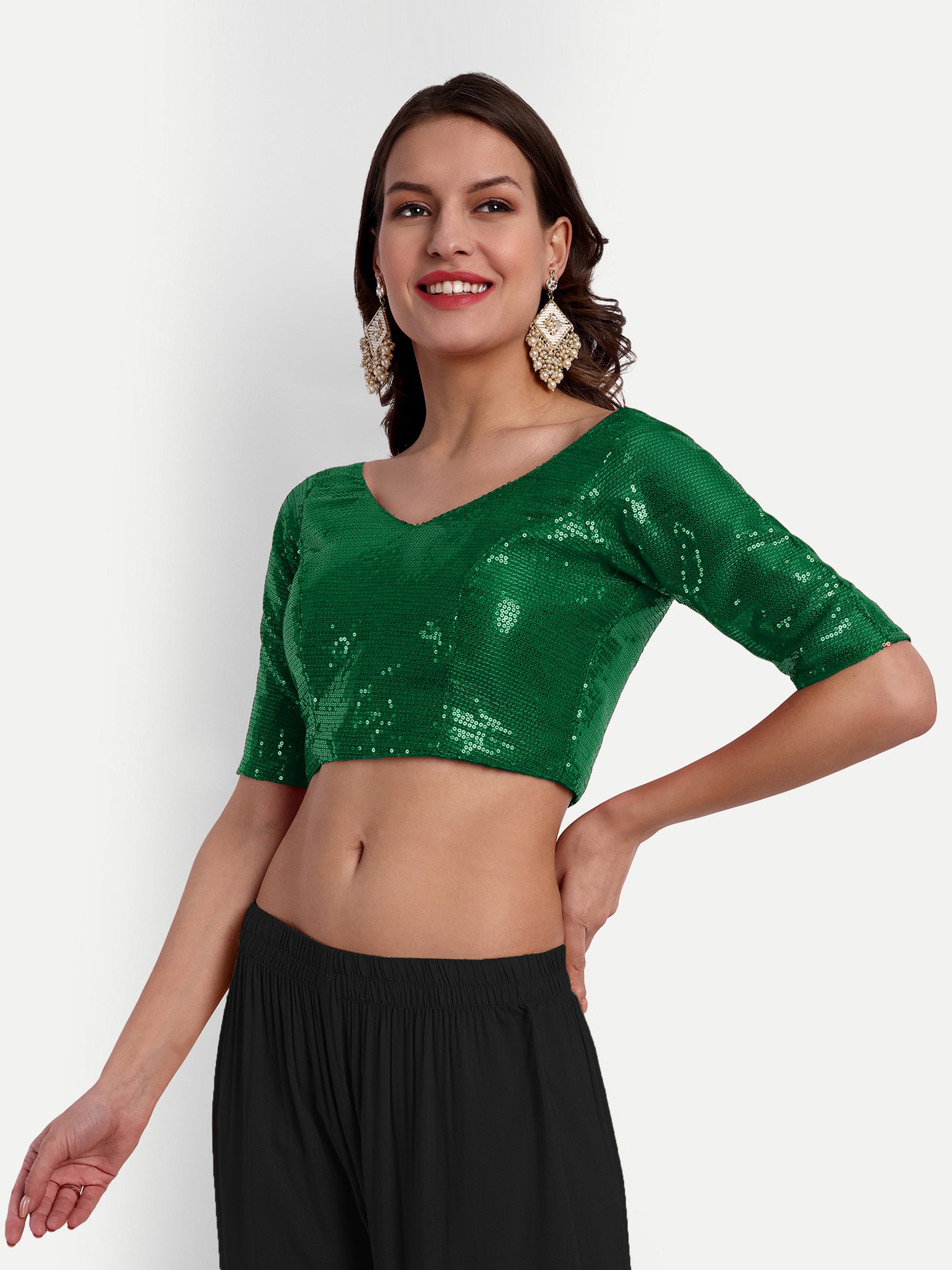 Green Sequin Blouse