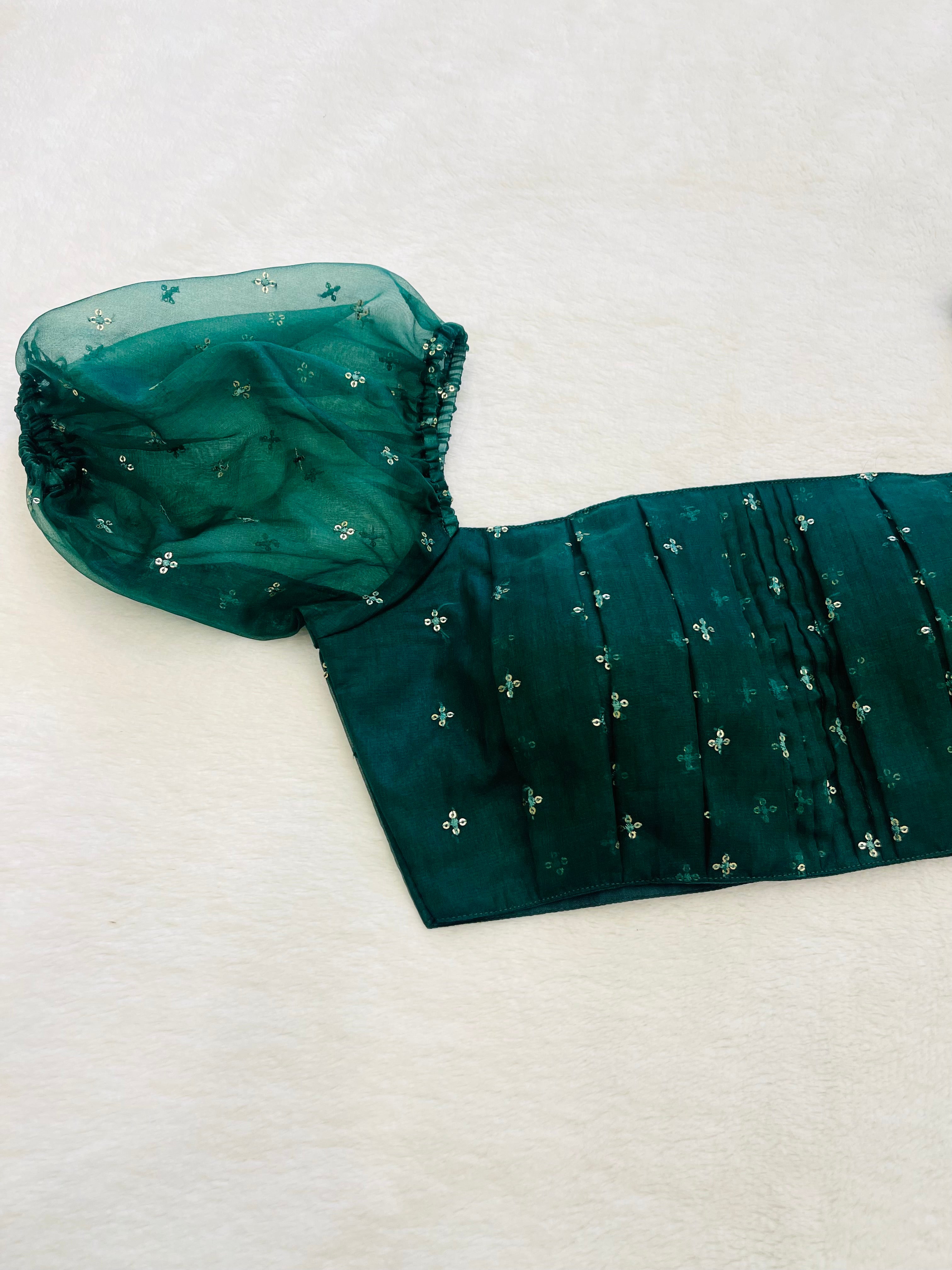 Divine Dark Green Ballon Blouse