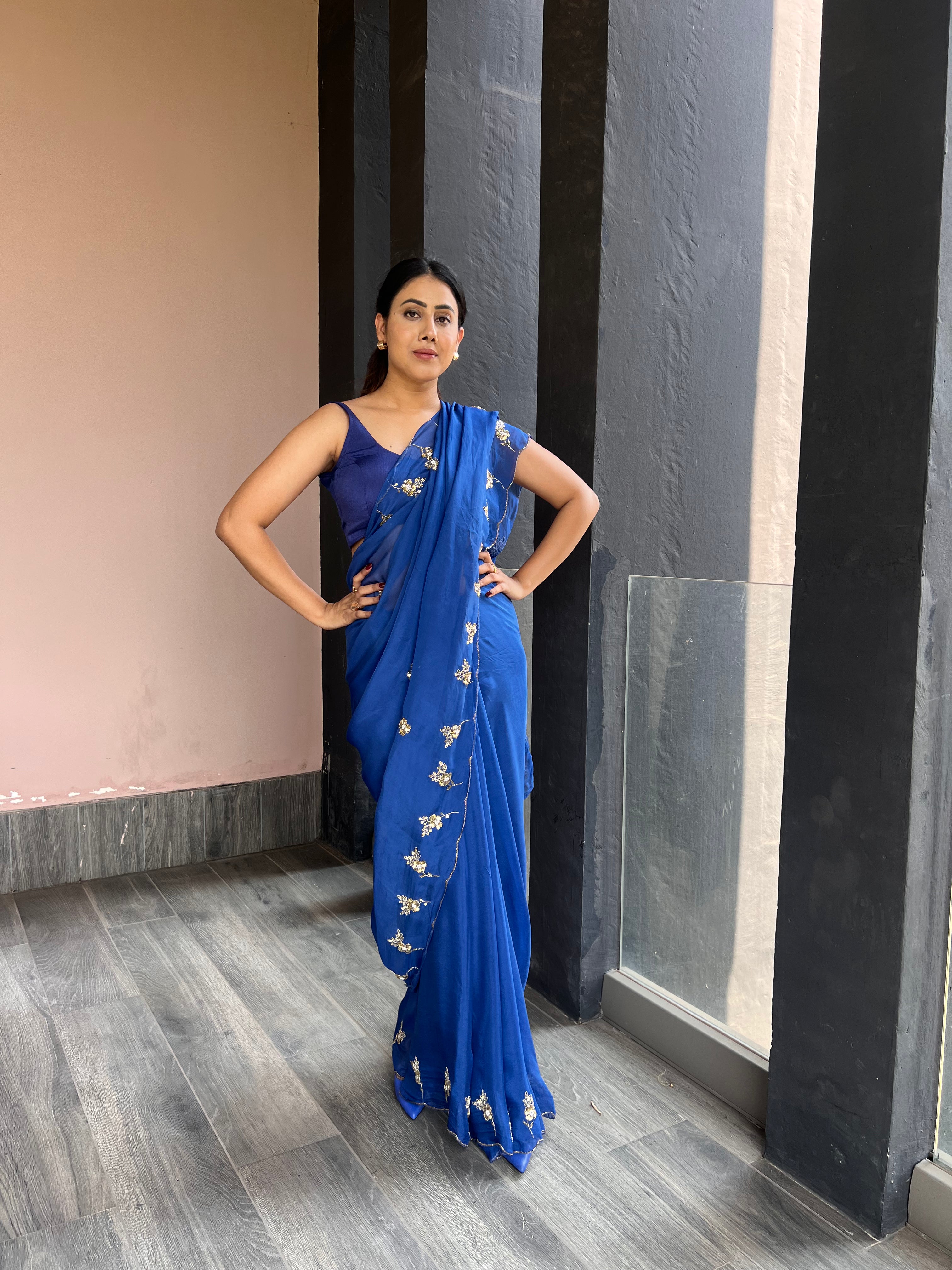 Sapphire Glow Saree