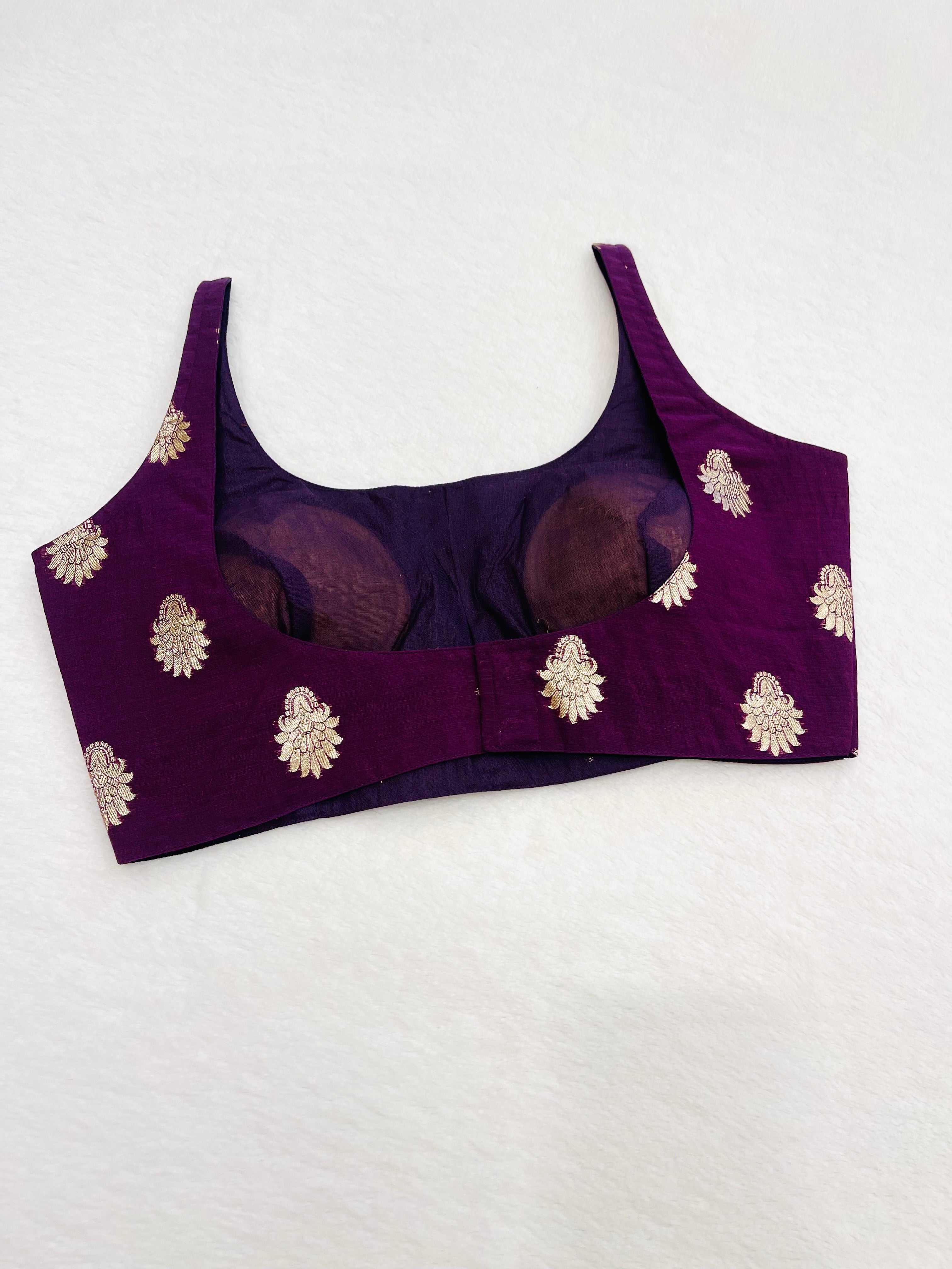 Purple Chanderi Cotton Blouse