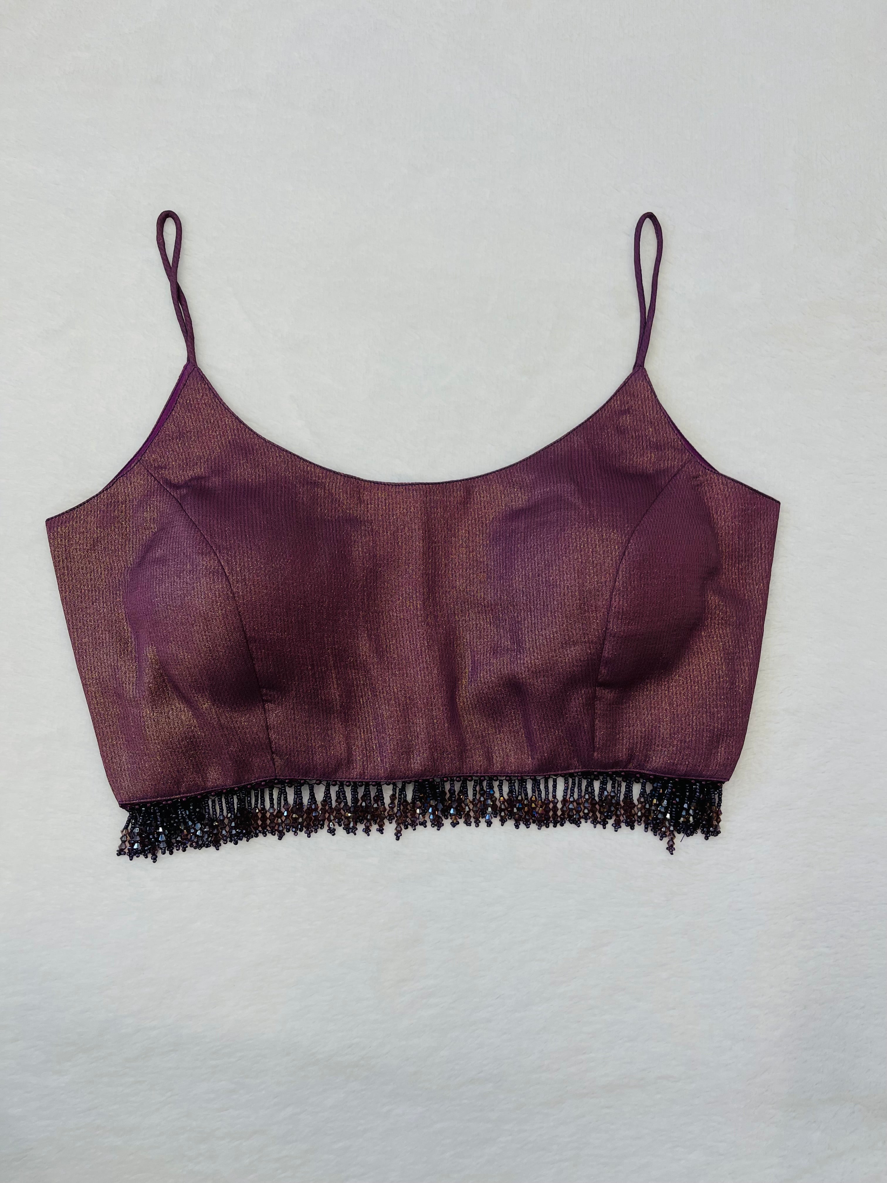 Divine Purple Round Neck Sleeveless Blouse