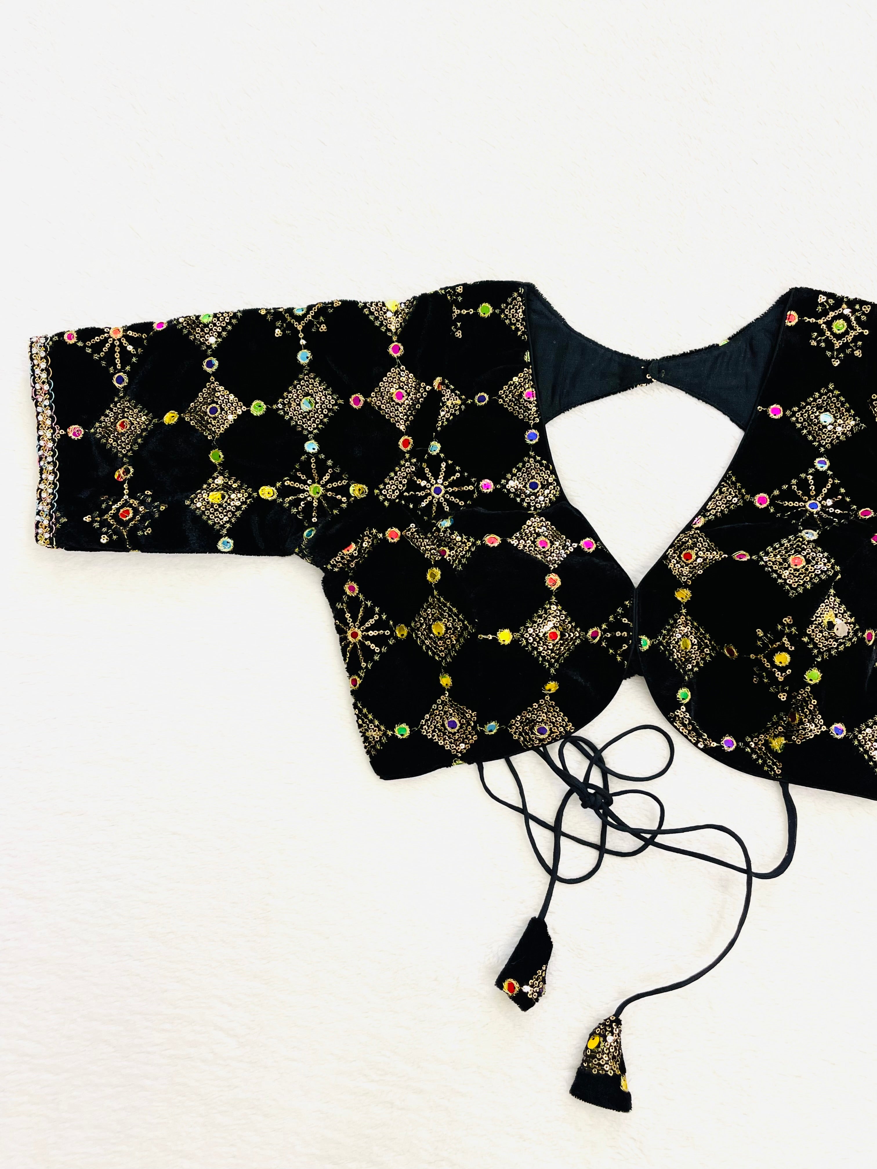 Kusha Black Velvet Blouse