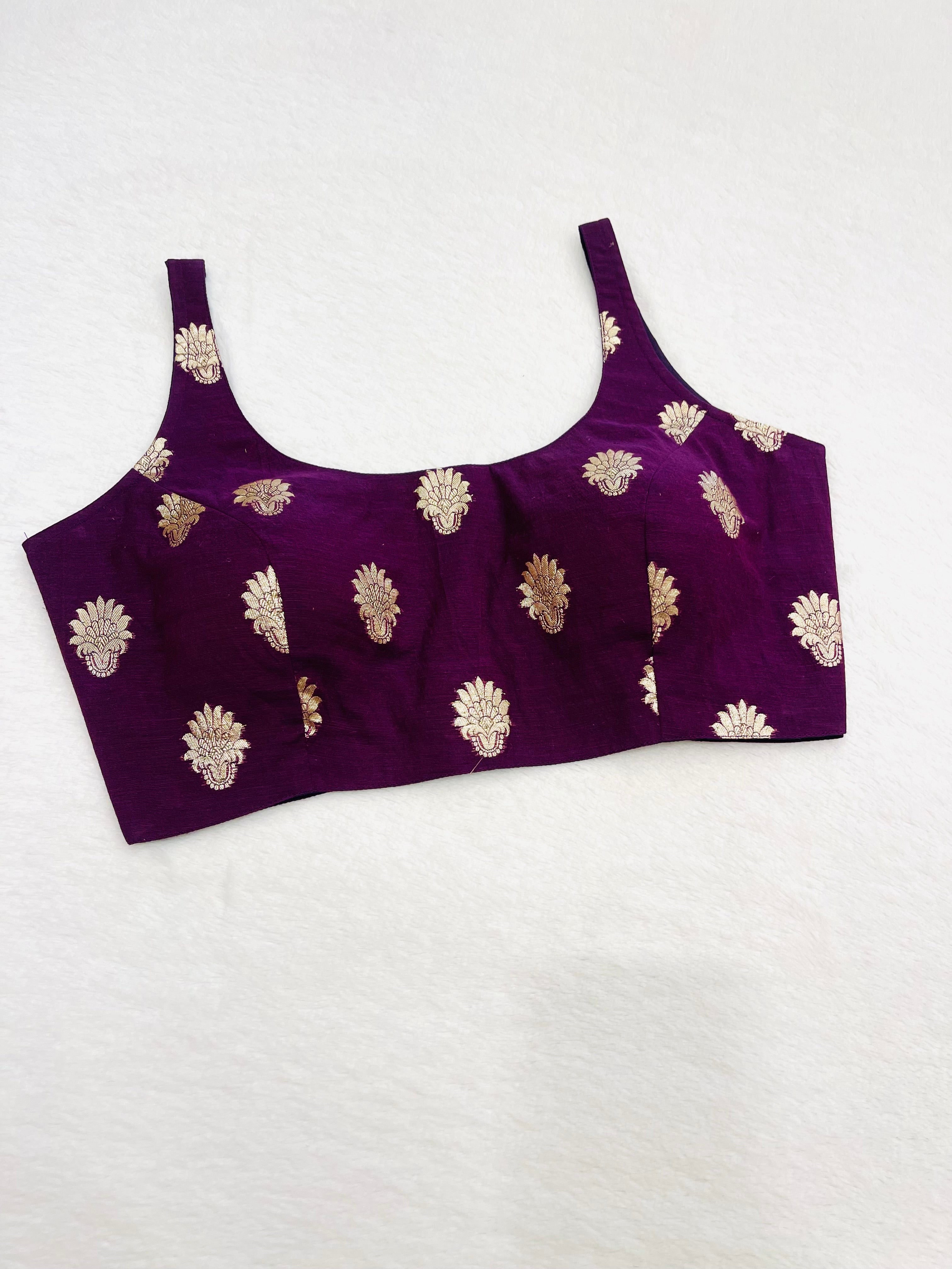 Purple Chanderi Cotton Blouse