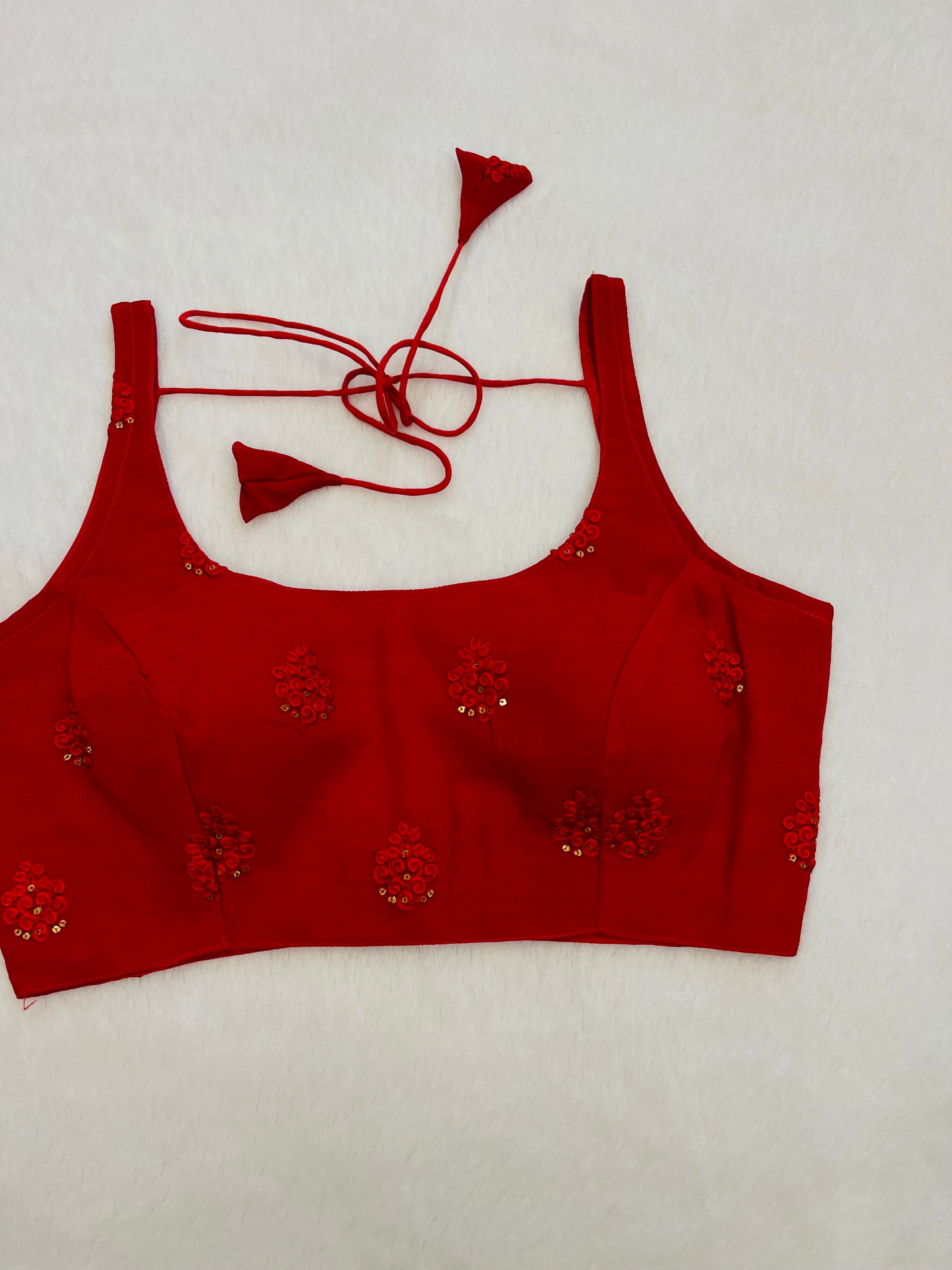 Saundh Red Sleeveless Blouse