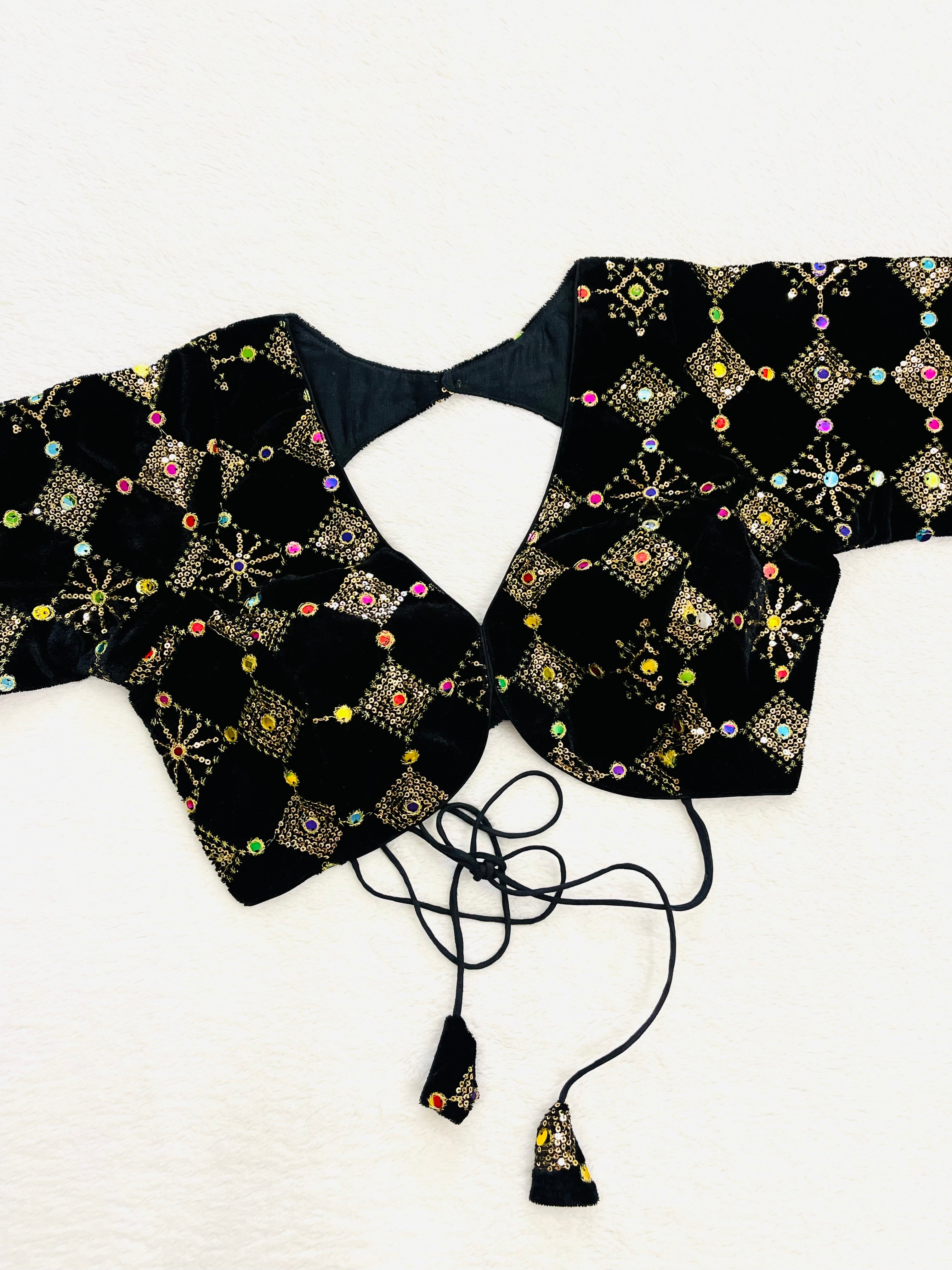 Kusha Black Velvet Blouse