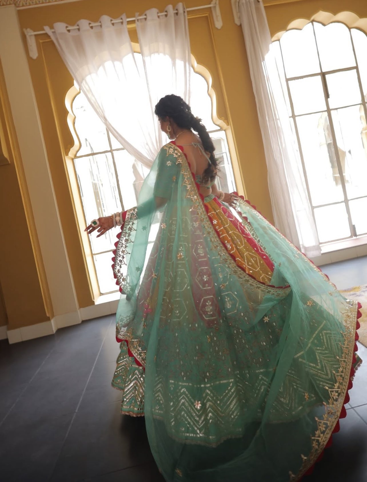 Multi colour gotta work Lehenga