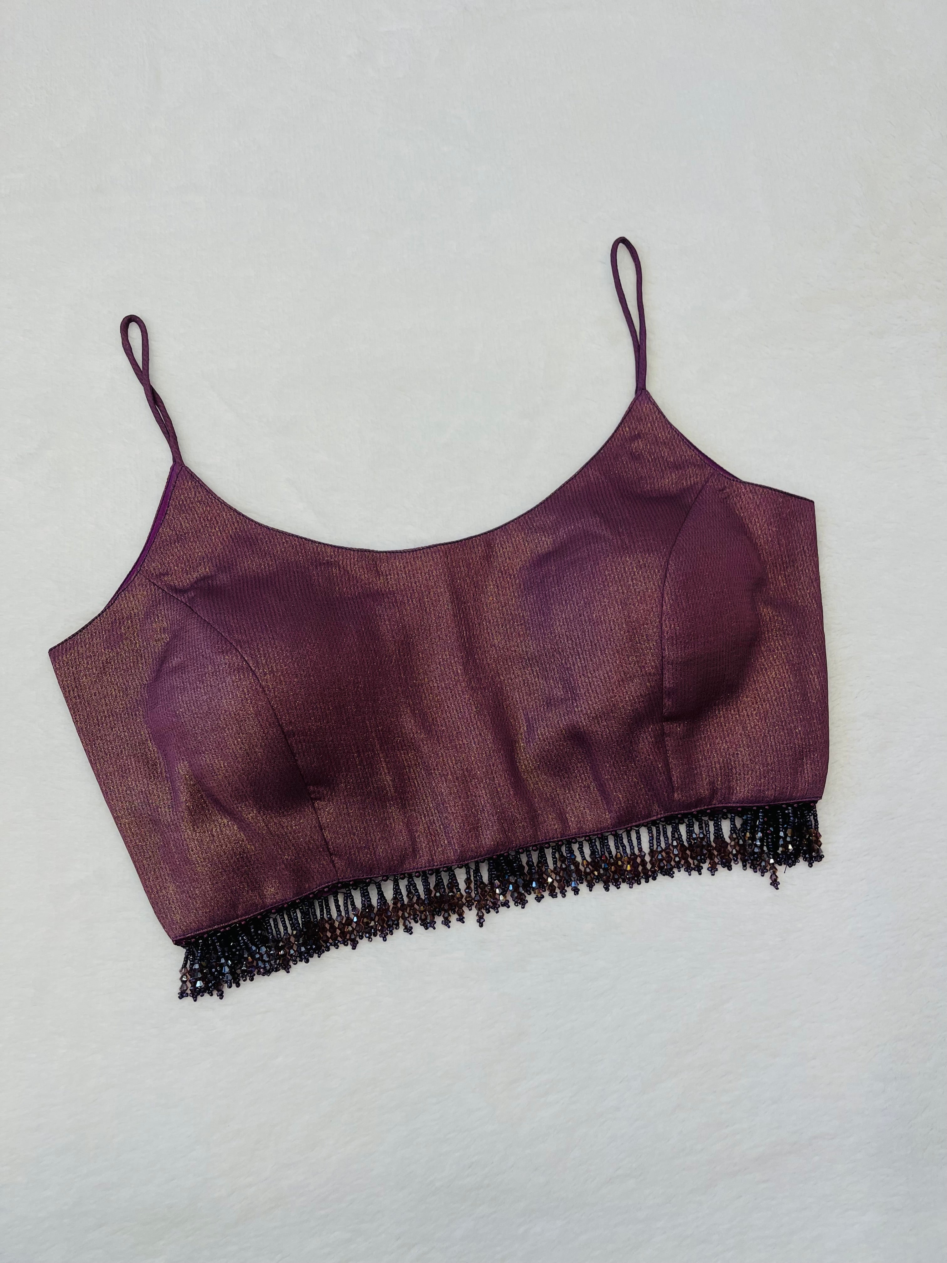 Divine Purple Round Neck Sleeveless Blouse