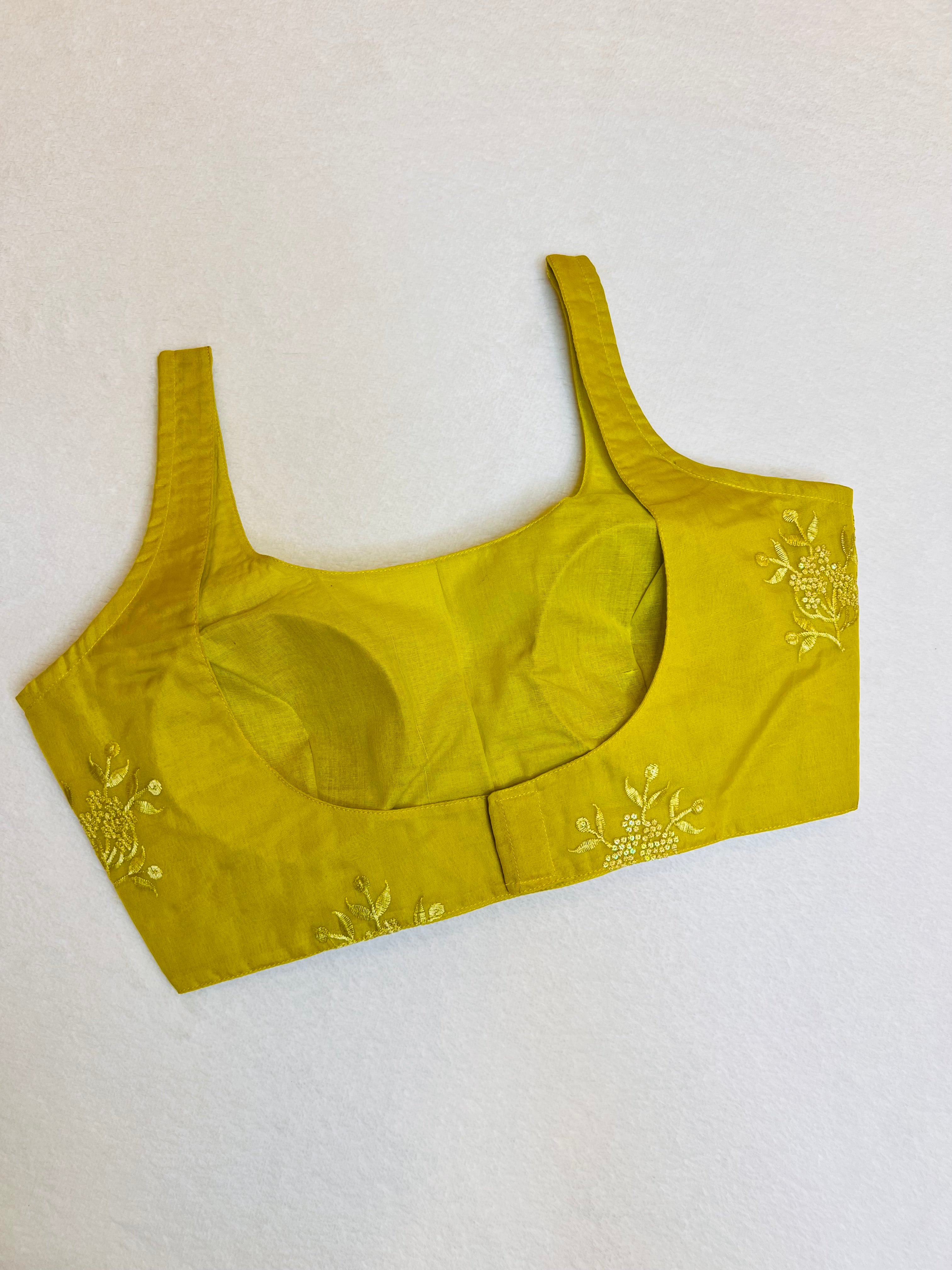 Kashish Organza Lemon yellow blouse