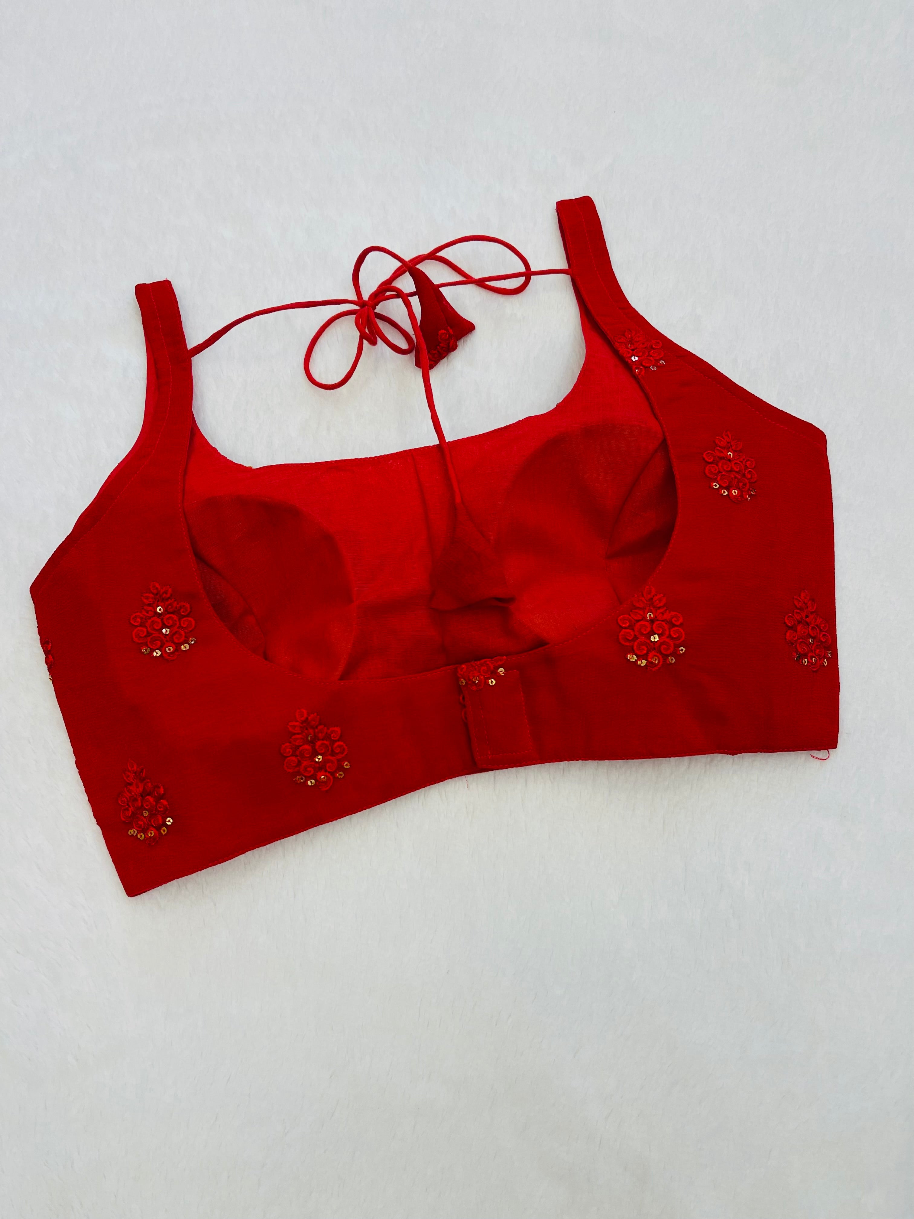 Saundh Red Sleeveless Blouse