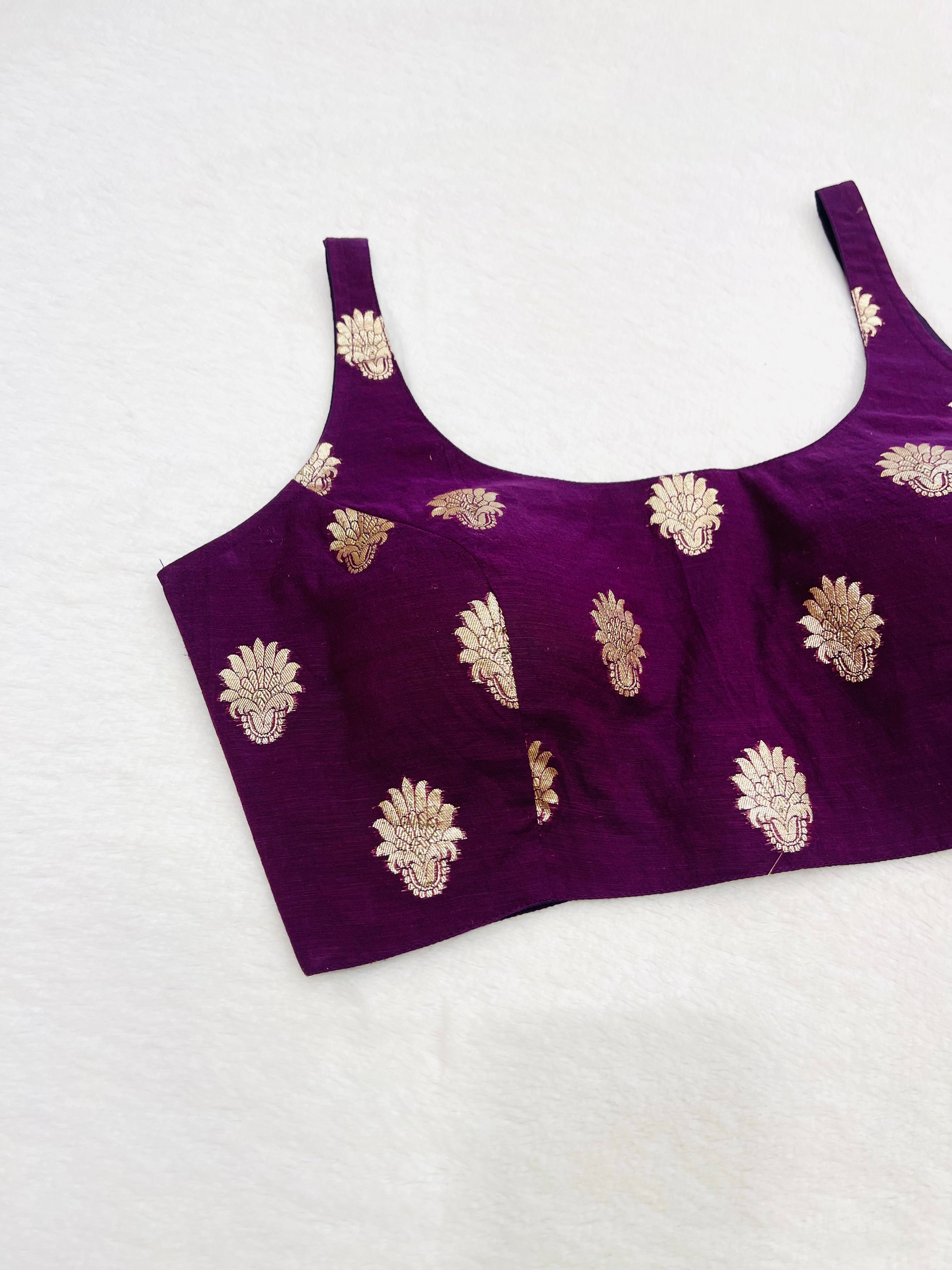 Purple Chanderi Cotton Blouse