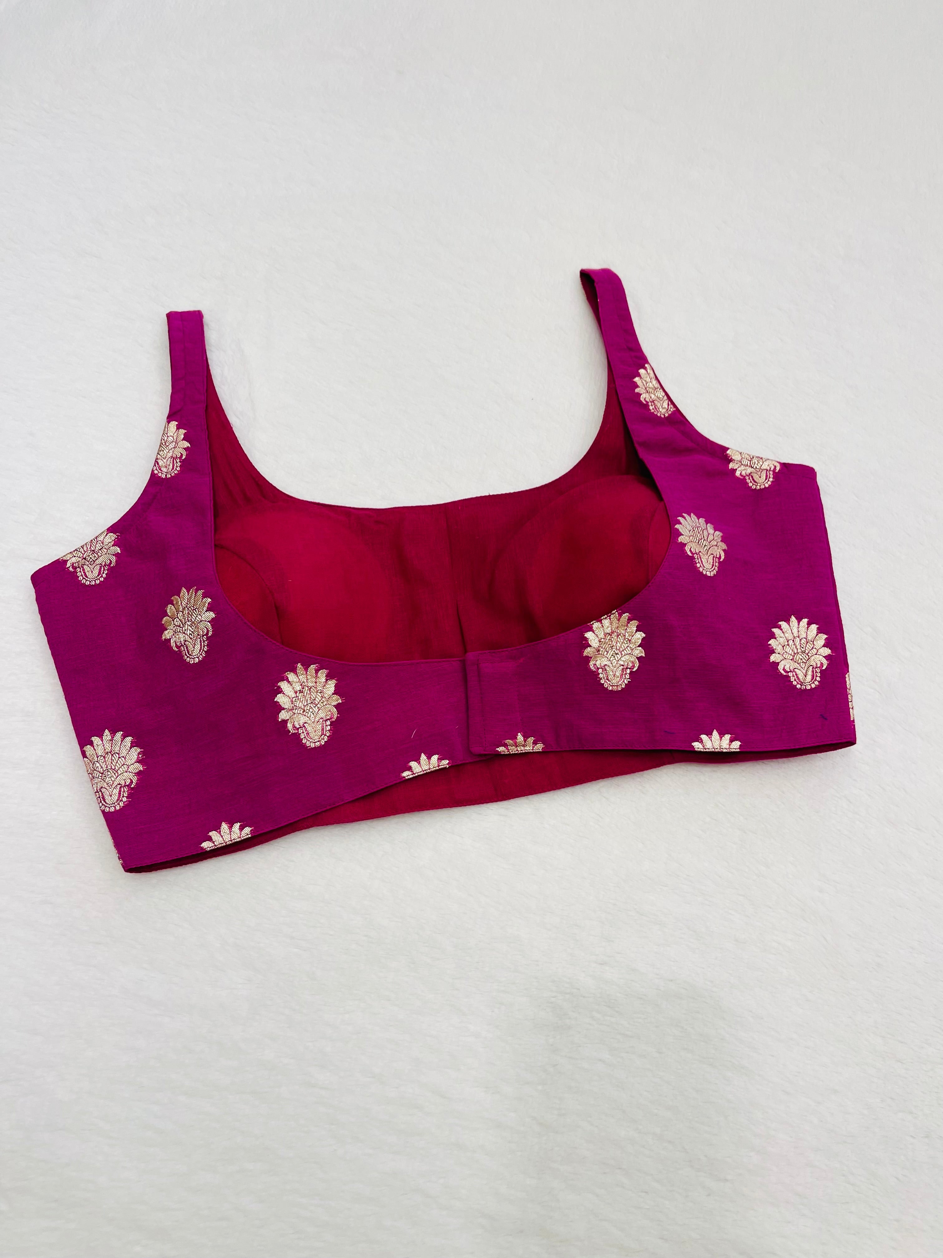 Dark Pink Chanderi Cotton Blouse