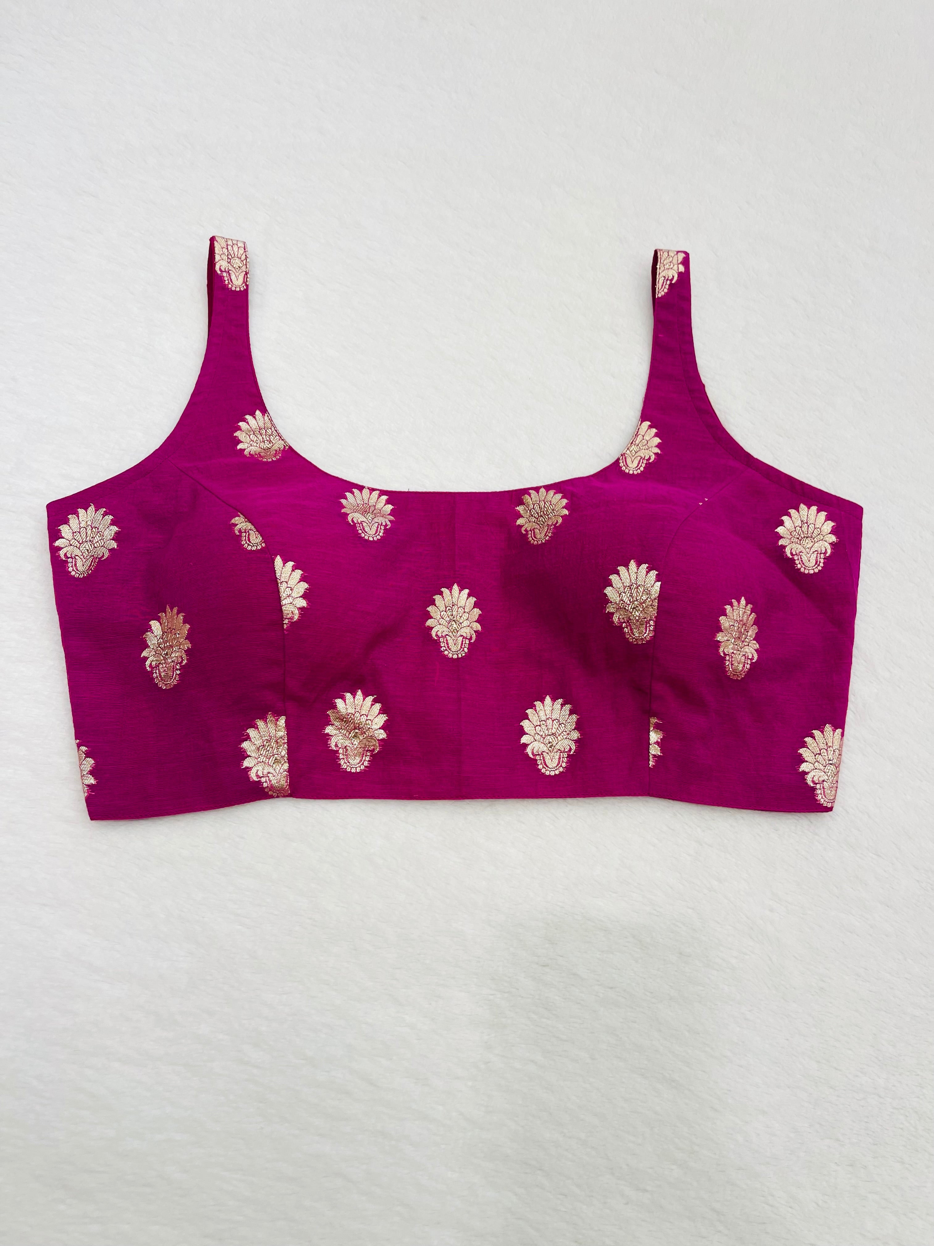 Dark Pink Chanderi Cotton Blouse