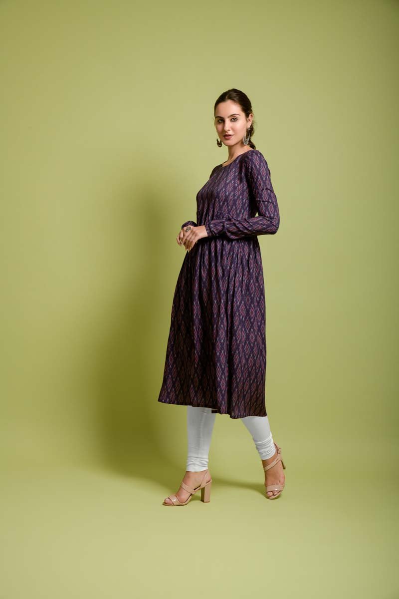 Gauri purple wine gown style kurta