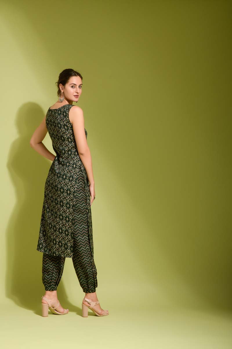 Saanvi ikkat style kurta pant set