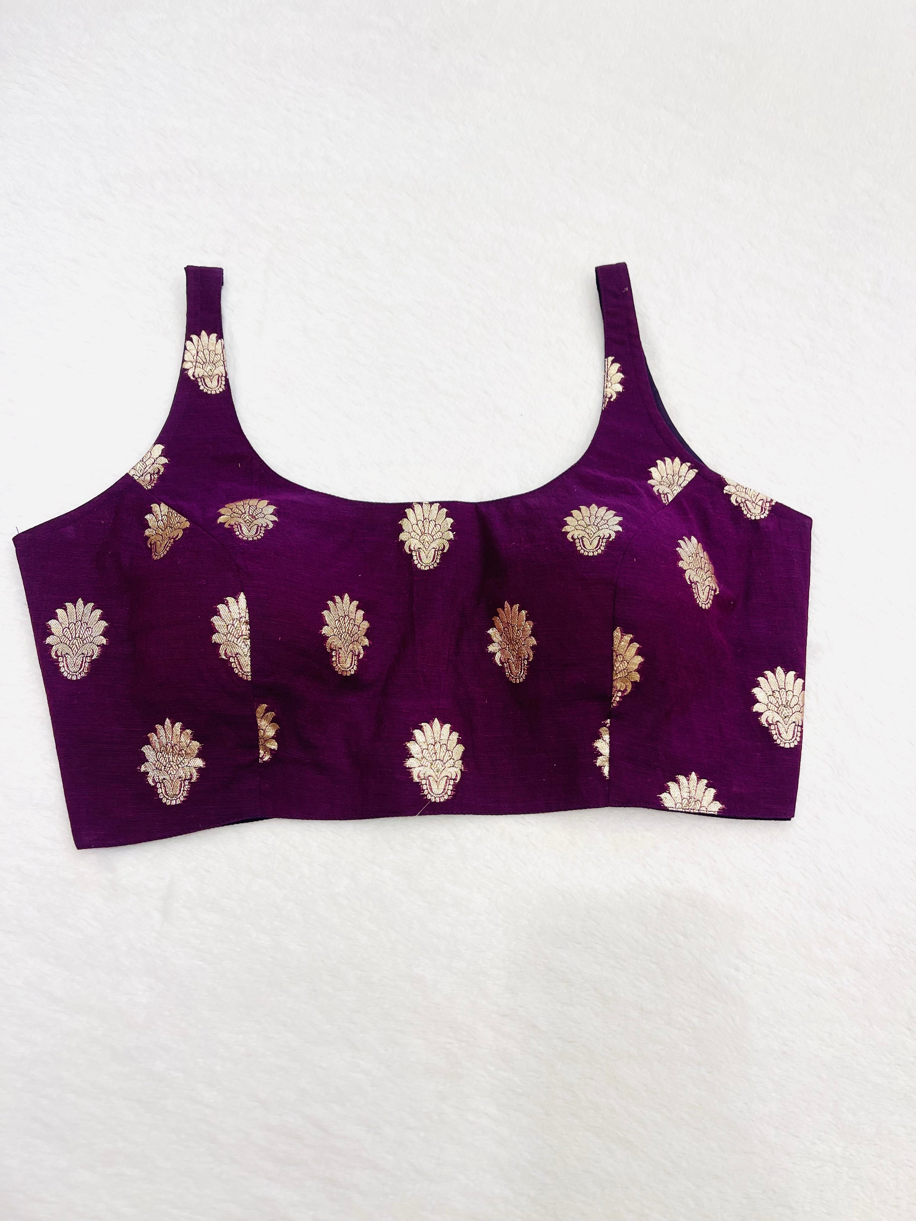 Purple Chanderi Cotton Blouse