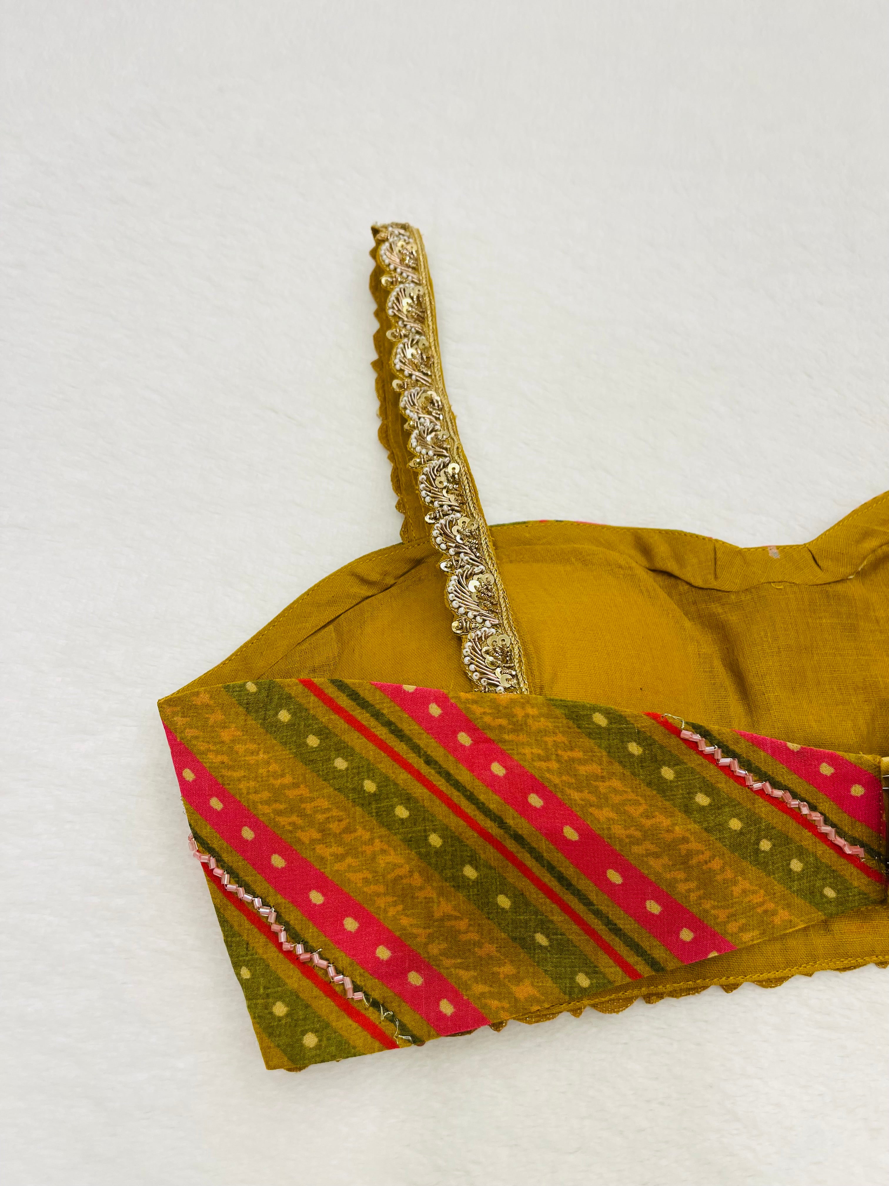 Saundh Mustard Aura Lace Blouse