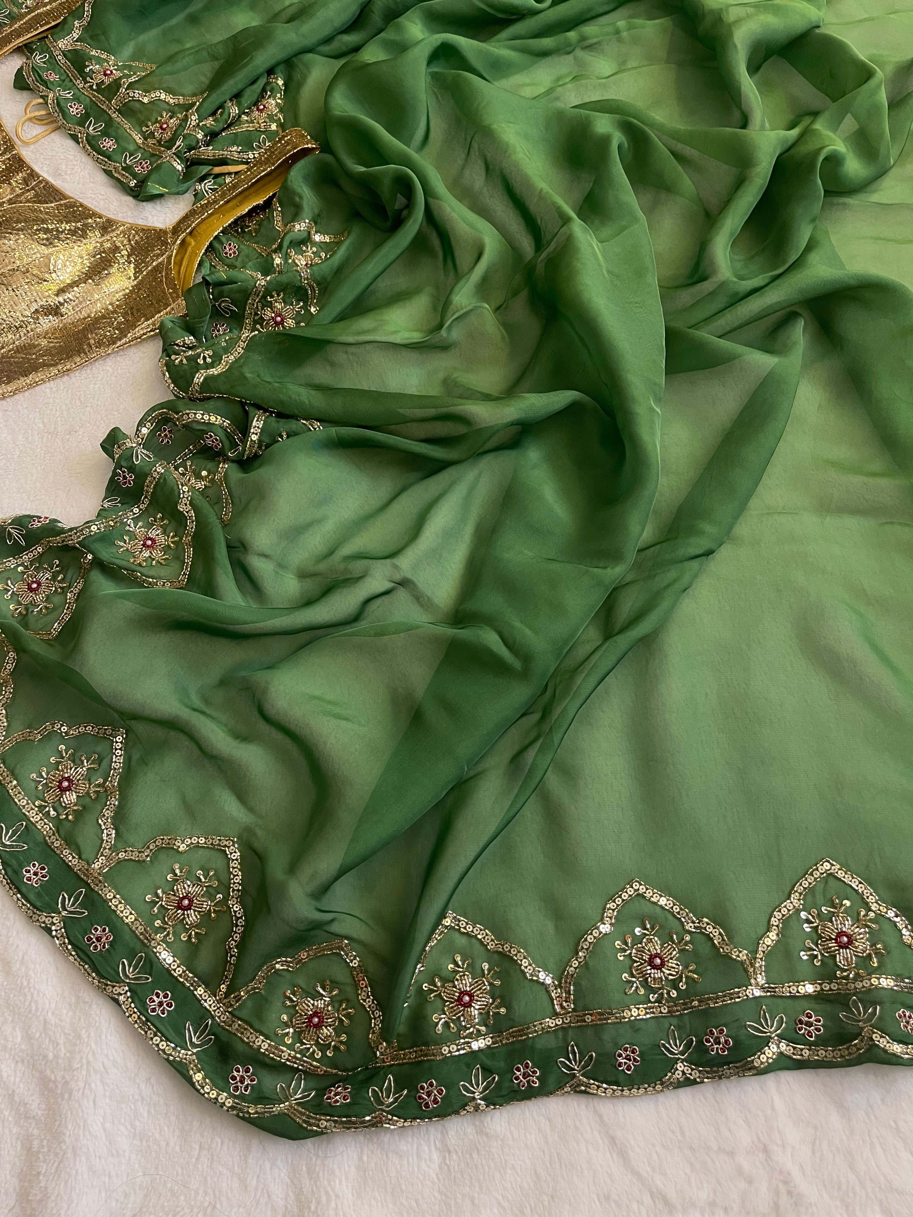 Jhalak Handwork saree