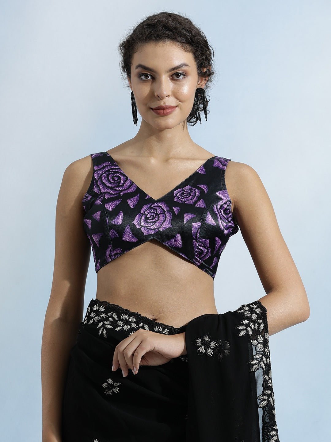 Ragini Black purple Blouse