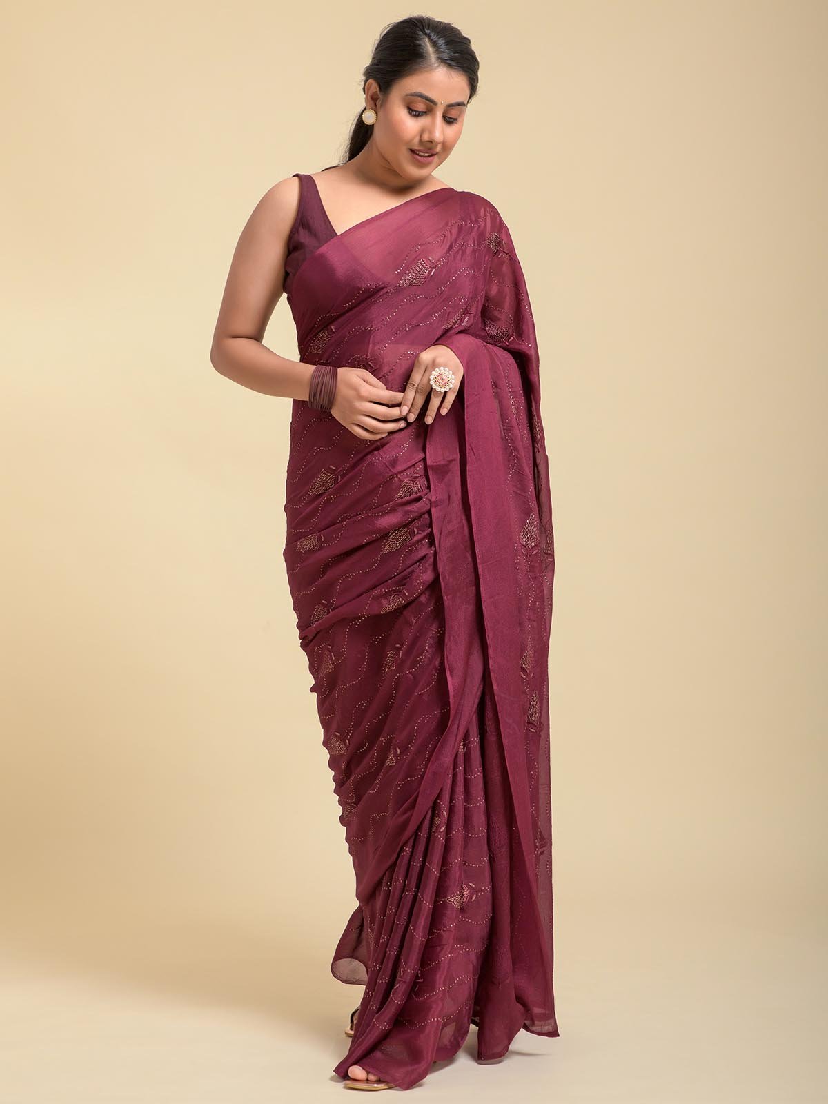 Red Dahlia Saree